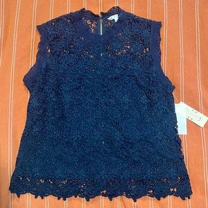 NWT - Nanette Lepore Navy lace shell